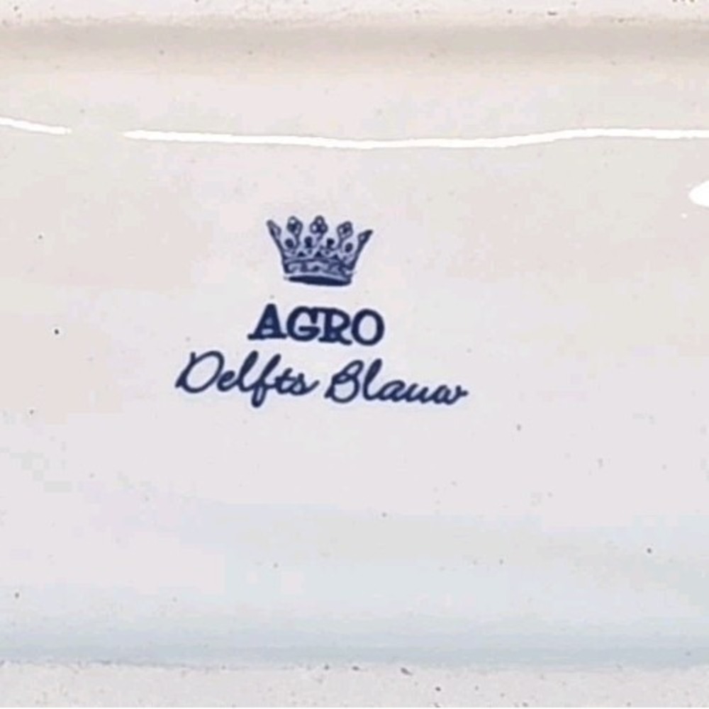 AGRO Delfts Blauw Toilet Wall Sign Floral Hand Painted Made In Holland 2.5" x 6" - Picture 4 of 9